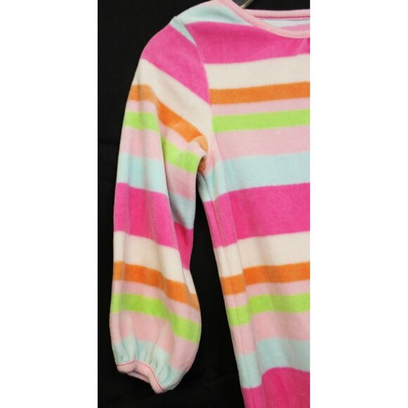2008 Gymboree Sweet Tooth Sleeper sz 18-24 Months NWT Velour Bow Colorful Stripe - Picture 4 of 8